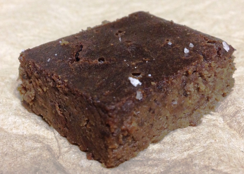Fudgy Flour-less Brownie Recipe - grain free, gluten free, dairy free, and good source of protein and fiber. Follow GuessWhosCooking.com on Twitter @guesswhoscookin & Pinterest.com/guesswhoscookin