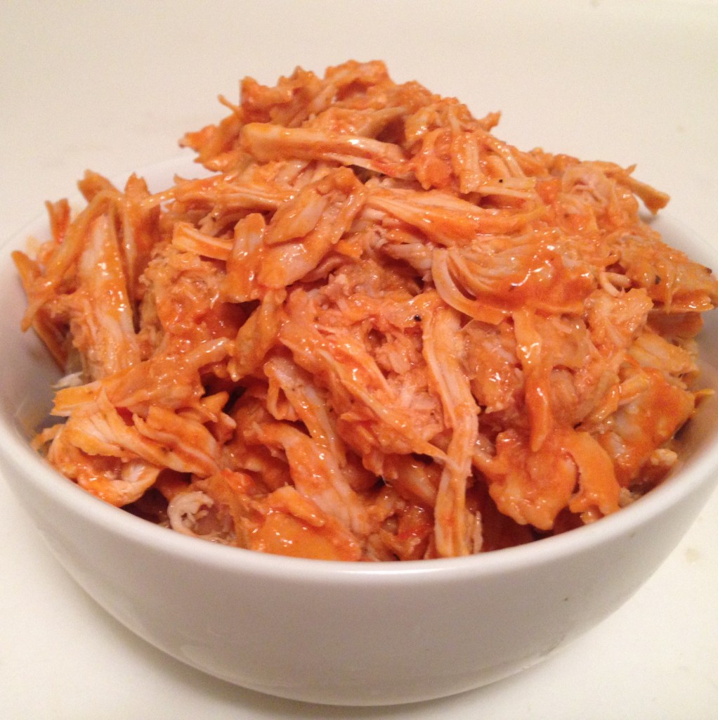 Buffalo Chicken - slow cooker, easy, 2 main ingredients. guesswhoscooking.com