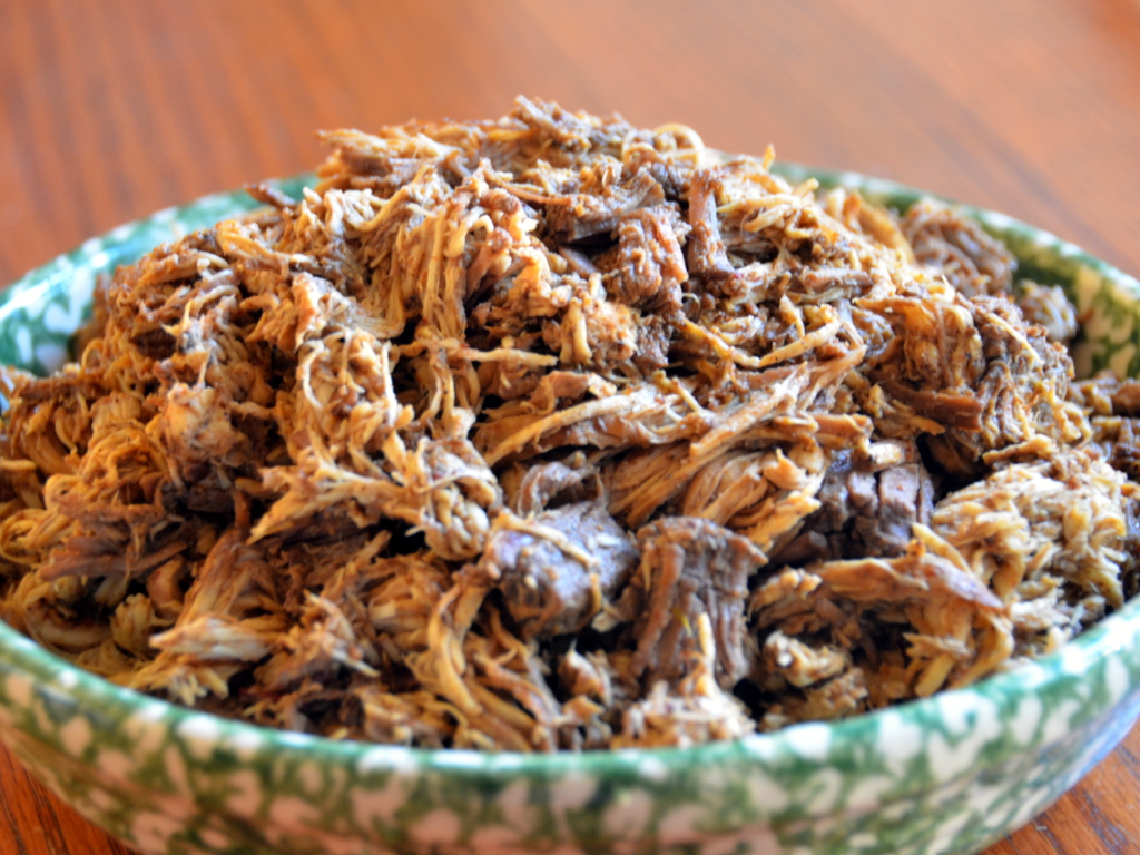 Copycat Chipotle Barbacoa - slow cooker lean beef and chicken - guesswhoscooking.com
