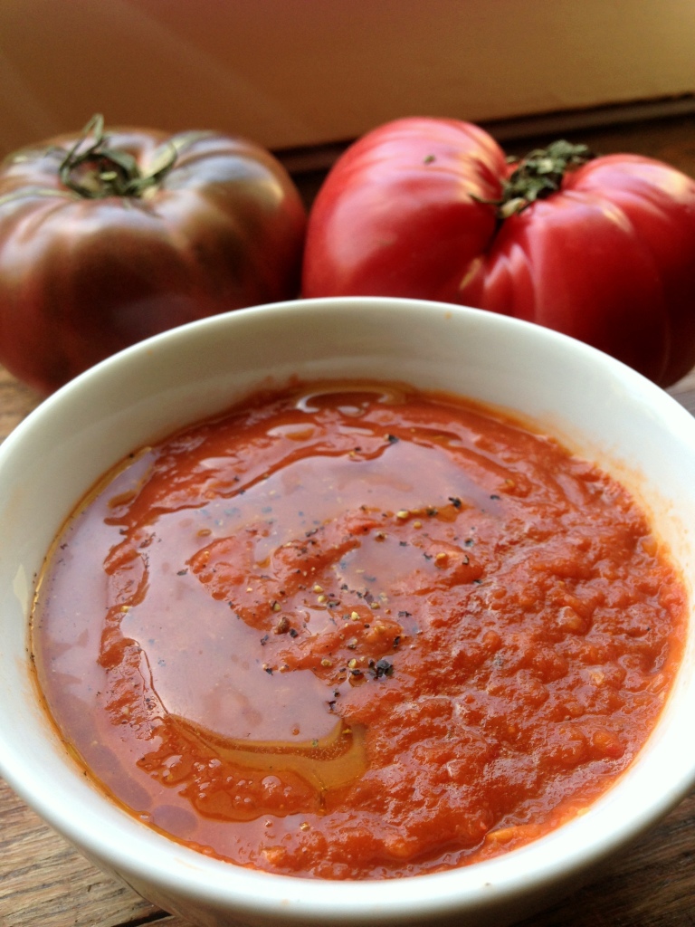 Roasted Tomato Soup | GuessWhosCooking.com | simple, healthy, plant based, dairy free, gluten free, vegan, nut free, soy free.