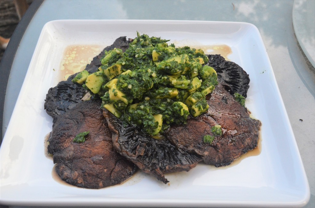 Portabello Steaks with Avocado Chimichurri | Healthy, easy, no added sugar, vegan, vegetarian, plant-based, gluten-free, dairy-free | Guess Who's Cooking